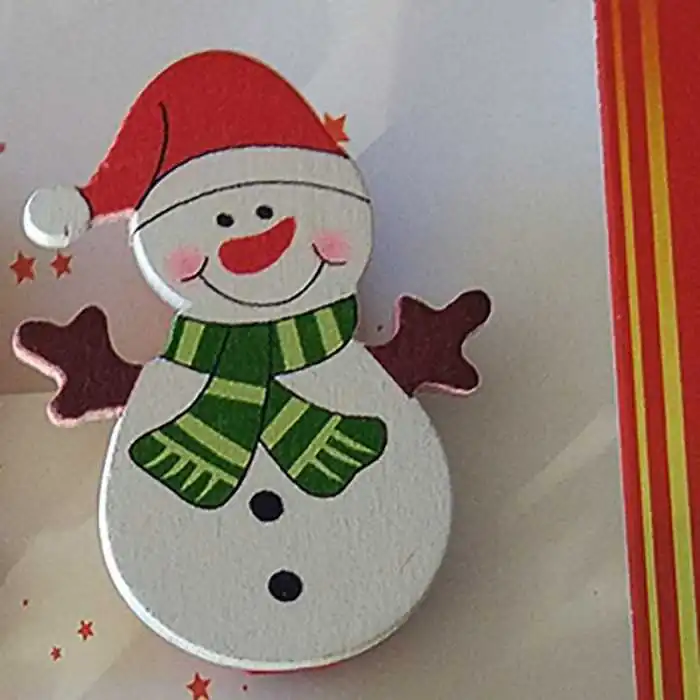 SET 6 CLIP NATALE IN LEGNO ROSSO (3 PZ)