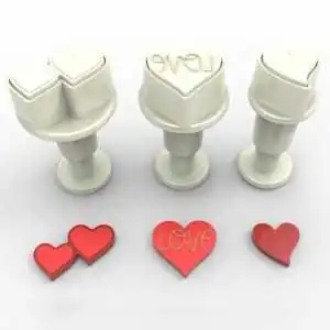 Tagliabiscotti ad espulsione Cuori (3pz) 2