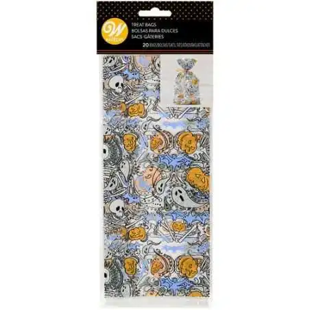CF. 20 SACCHETTI PORTADOLCI FANTASMI CON TESCHI E ZUCCHE WILTON