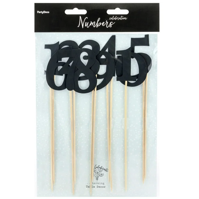 CAKE TOPPERS NUMERI DA TAVOLO - BLACK (SET 11)
