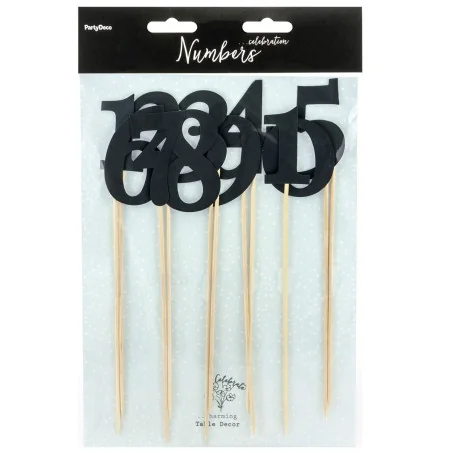 CAKE TOPPERS NUMERI DA TAVOLO - BLACK (SET 11)