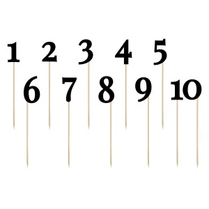 CAKE TOPPERS NUMERI DA TAVOLO - BLACK (SET 11)