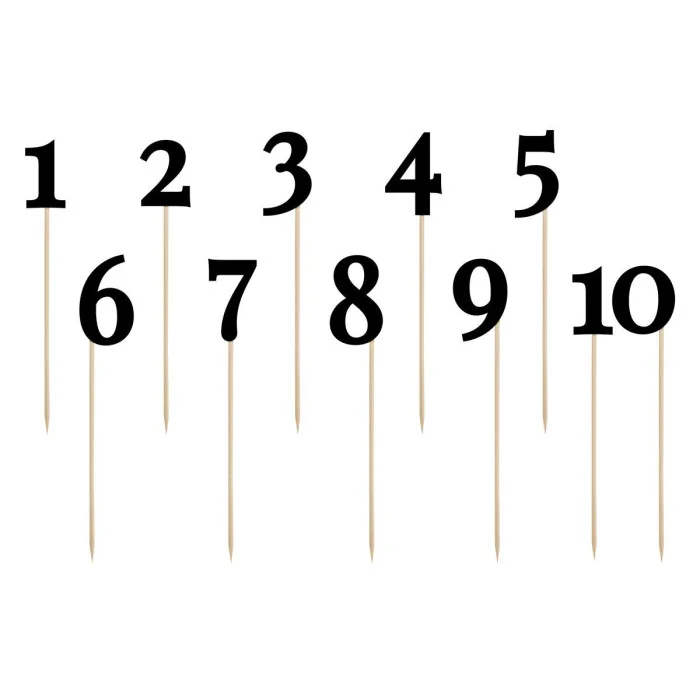 CAKE TOPPERS NUMERI DA TAVOLO - BLACK (SET 11)