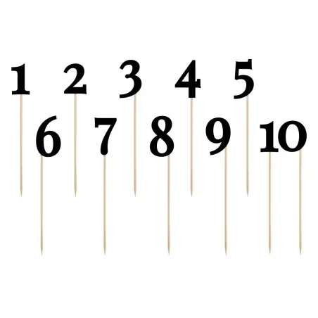 CAKE TOPPERS NUMERI DA TAVOLO - BLACK (SET 11)
