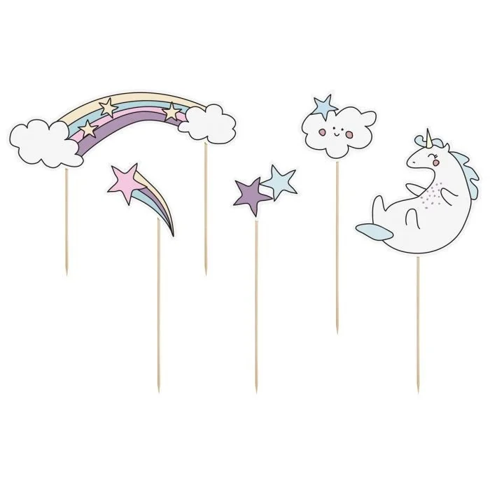 CAKE TOPPERS UNICORNO (SET 5)