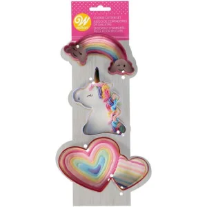 Tagliapasta Cuori Unicorno Arcobaleno (3pz) Wilton 2