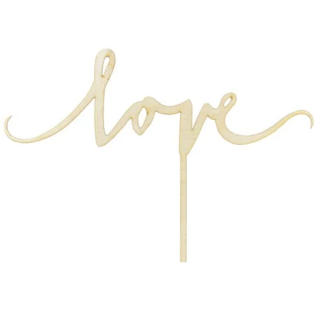 CAKE TOPPER LOVE IN LEGNO PARTY DECO