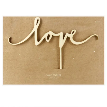 CAKE TOPPER LOVE IN LEGNO PARTY DECO