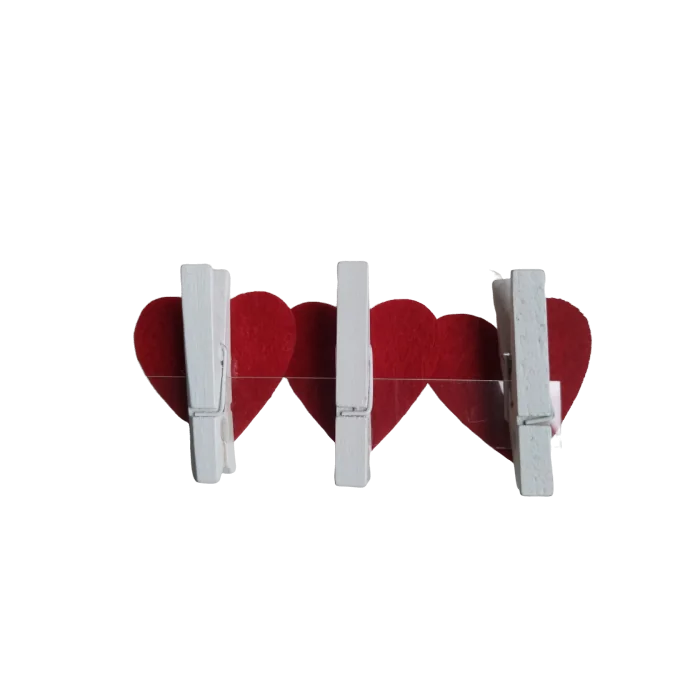 CLIP CUORI IN LEGNO (3 PZ)