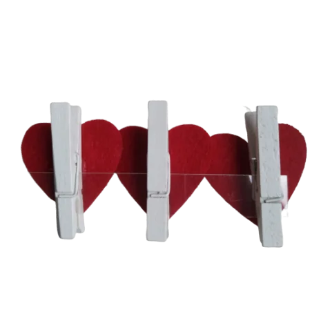 CLIP CUORI IN LEGNO (3 PZ)
