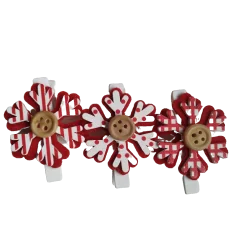 CLIP FIOCCHI DI NEVE IN LEGNO (3 PZ)