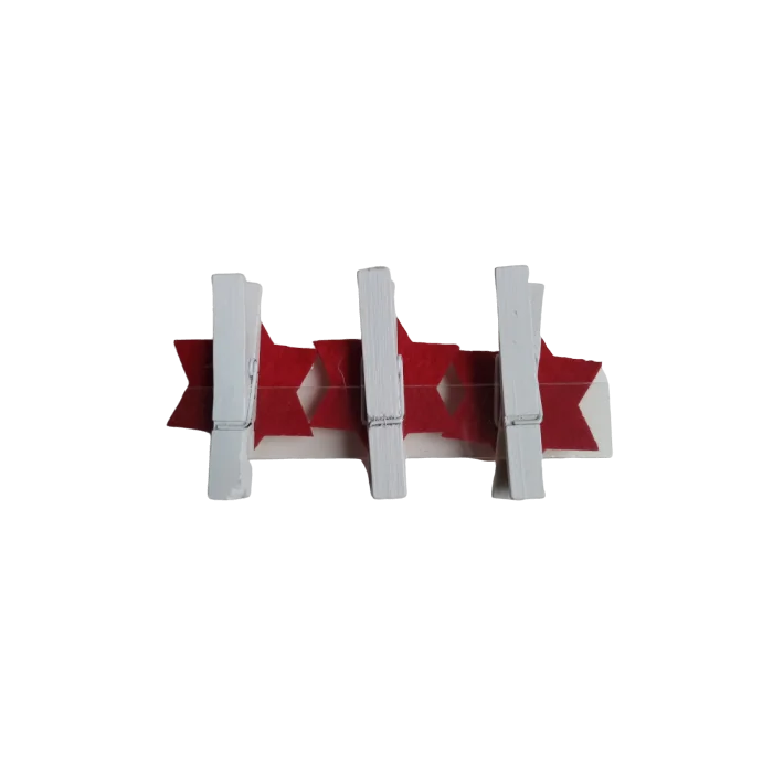 CLIP STELLE NATALE IN LEGNO (3 PZ)