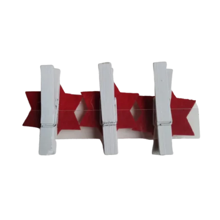 CLIP STELLE NATALE IN LEGNO (3 PZ)