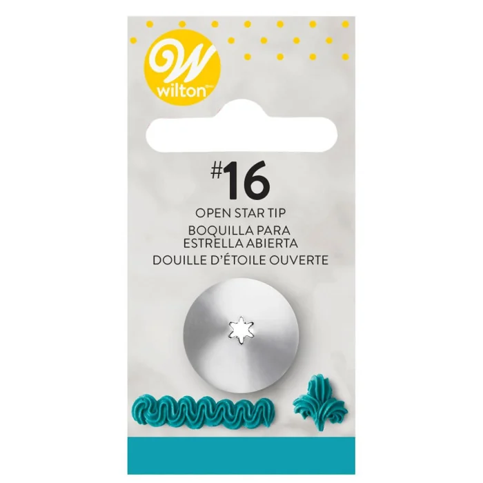 BECCUCCIO N. 16 STELLA APERTA CARDATA WILTON Decorazioni dolci e Cupcakes con Sac a Poche