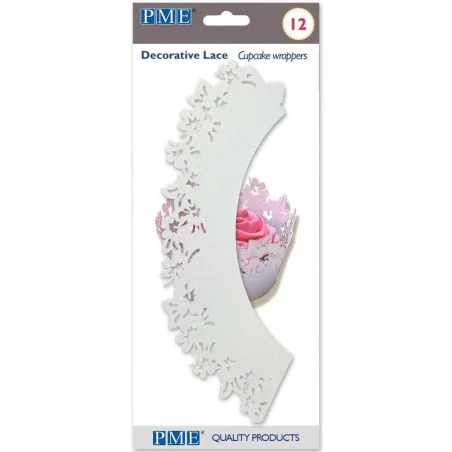 WRAPPERS FIORI BIANCHI CUPCAKE PME (12PZ)