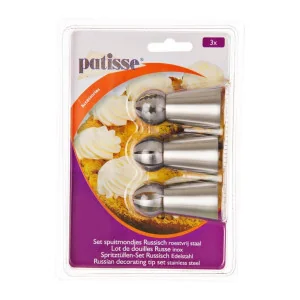 SET 3 BECCUCCI RUSSI BALL DESIGN EUROPEO PATISSE Decorazioni dolci e Cupcakes con Sac a Poche 2