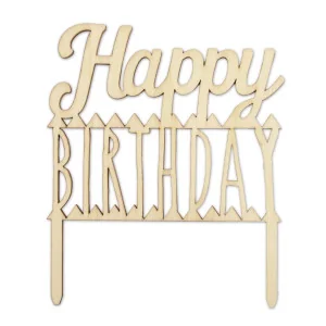 CAKE TOPPER HAPPY BIRTHDAY IN LEGNO