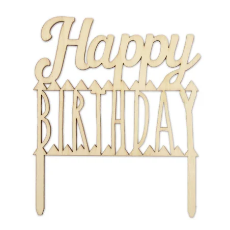 CAKE TOPPER HAPPY BIRTHDAY IN LEGNO