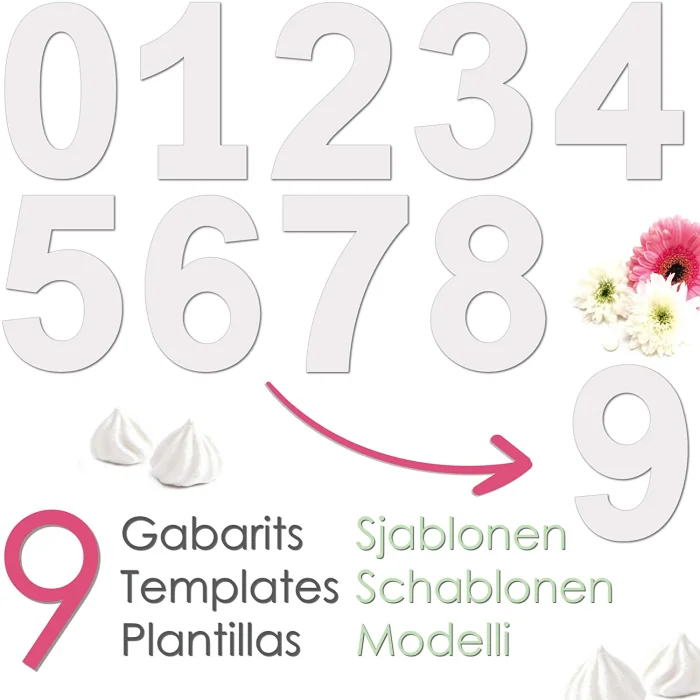 Template 9 Numeri per Number Cake