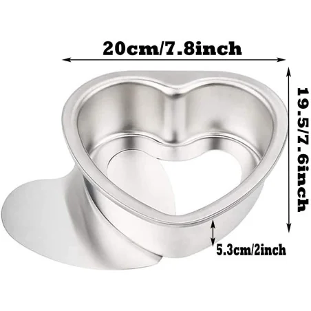 STAMPO TORTE CUORE 20CM CON FONDO REMOVIBILE