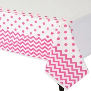 TOVAGLIA POIS E CHEVRON ROSA PARTY 137X259CM