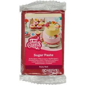 PASTA DI ZUCCHERO ROSSO RUBINO (250G) FUNCAKES RUBY RED 2