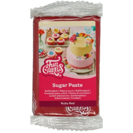 PASTA DI ZUCCHERO ROSSO RUBINO (250G) FUNCAKES RUBY RED