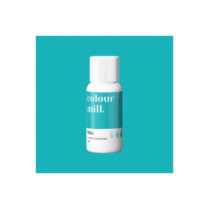 Colorante Verde Acqua a Base Olio Teal (20ml) Colorante Alimentare per Dolci e Torte Cake Design Colour Mill.