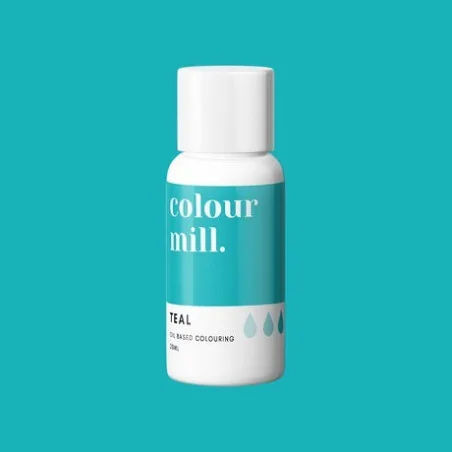 Colorante Verde Acqua a Base Olio Teal (20ml) Colorante Alimentare per Dolci e Torte Cake Design Colour Mill.