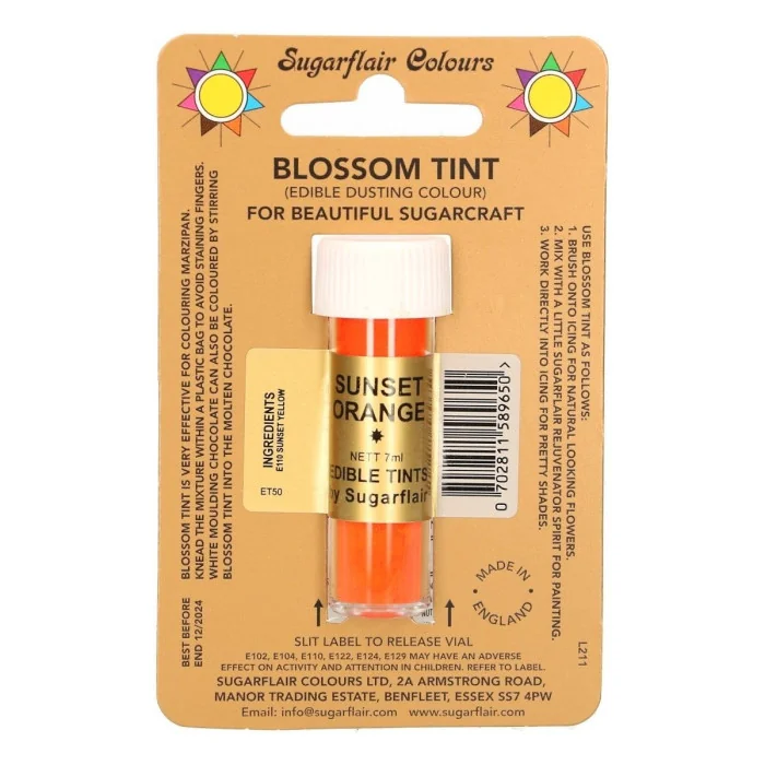 COLORANTE ARANCIONE IN POLVERE 7ML Colorante Alimentare per Dolci e Torte Cake Design SUGARFLAIR