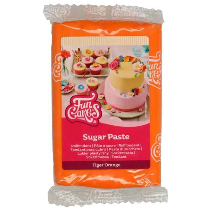 PASTA DI ZUCCHERO ARANCIONE TIGER (250G) FUNCAKES