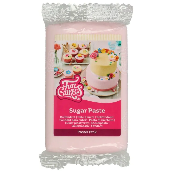 PASTA DI ZUCCHERO ROSA PASTELLO (250G) FUNCAKES