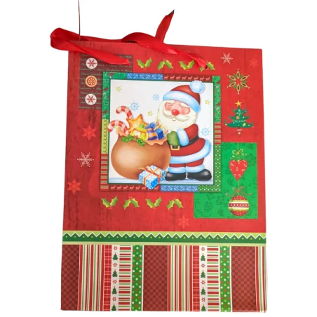 BORSINA REGALO BABBO NATALE IN CARTONE