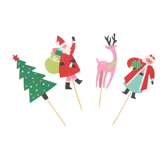 Set per Cupcakes Babbo Natale (24 pirottini e toppers)