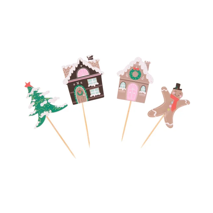 Set Per Cupcakes Villaggio di Natale (24 pirottini e toppers)