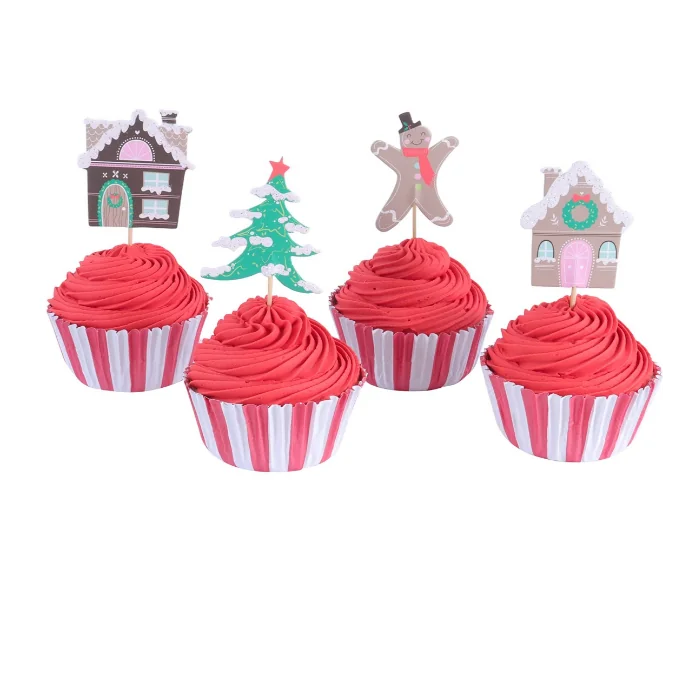 Set Per Cupcakes Villaggio di Natale (24 pirottini e toppers)