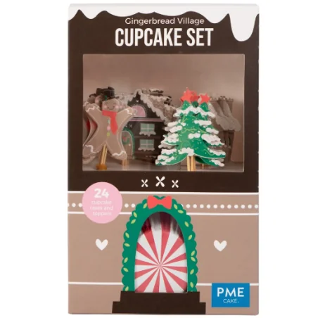 Set Per Cupcakes Villaggio di Natale (24 pirottini e toppers)