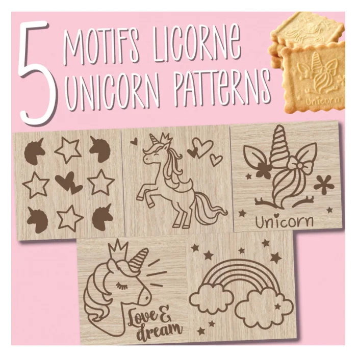 TIMBRO DI LEGNO PER BISCOTTI UNICORNO