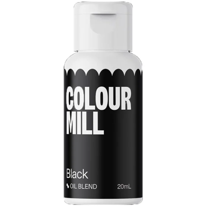 Colorante Nero a Base Olio Black (20ML) Colorante Alimentare per Dolci e Torte Cake Design Colour Mill.