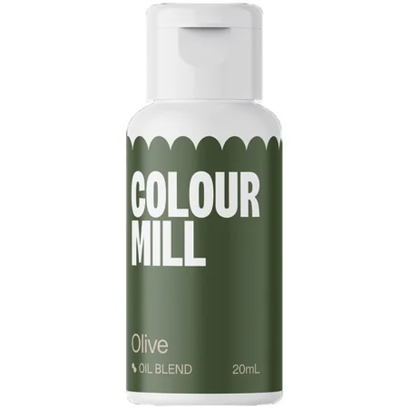 Colorante Verde Oliva a Base Olio Olive(20ml) Colorante Alimentare per Dolci e Torte Cake Design Colour Mill.