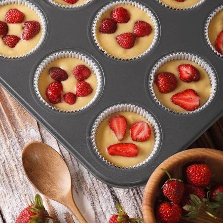 TEGLIA CUPCAKES MUFFIN (12 CAVITA') GUARDINI - Teglie e Stampi