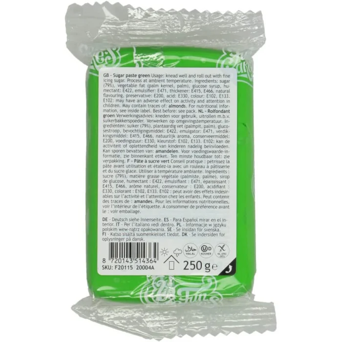 PASTA DI ZUCCHERO VERDE CHIARO (250G) FUNCAKES