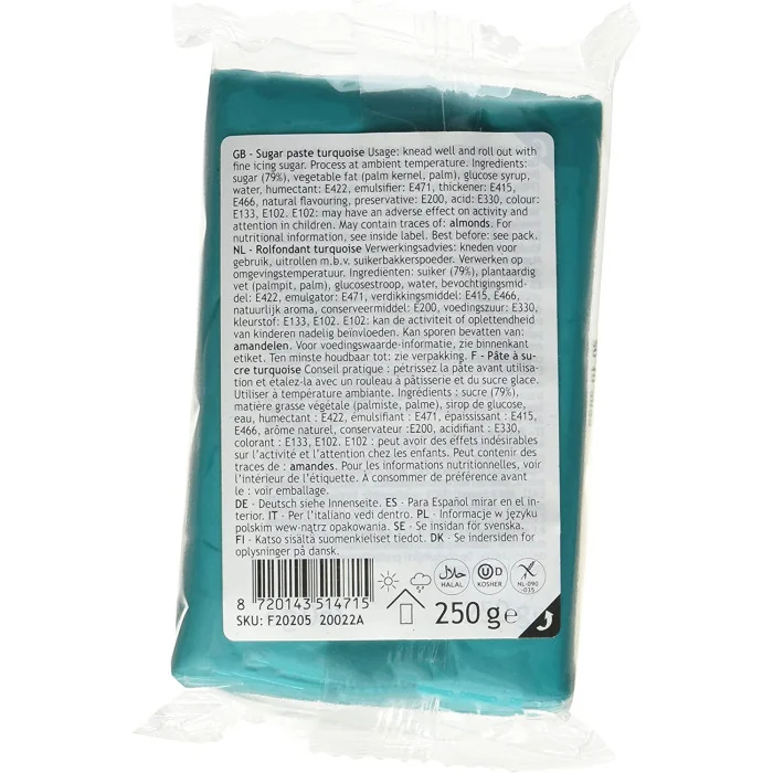 PASTA DI ZUCCHERO TURCHESE (250G) FUNCAKES