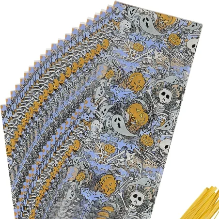CF. 20 SACCHETTI PORTADOLCI FANTASMI CON TESCHI E ZUCCHE WILTON