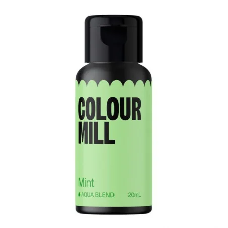 Colorante Verde Menta Base Acqua 20ML Mint Aqua Blend Colorante Alimentare per Dolci e Torte Cake Design Colour Mill.