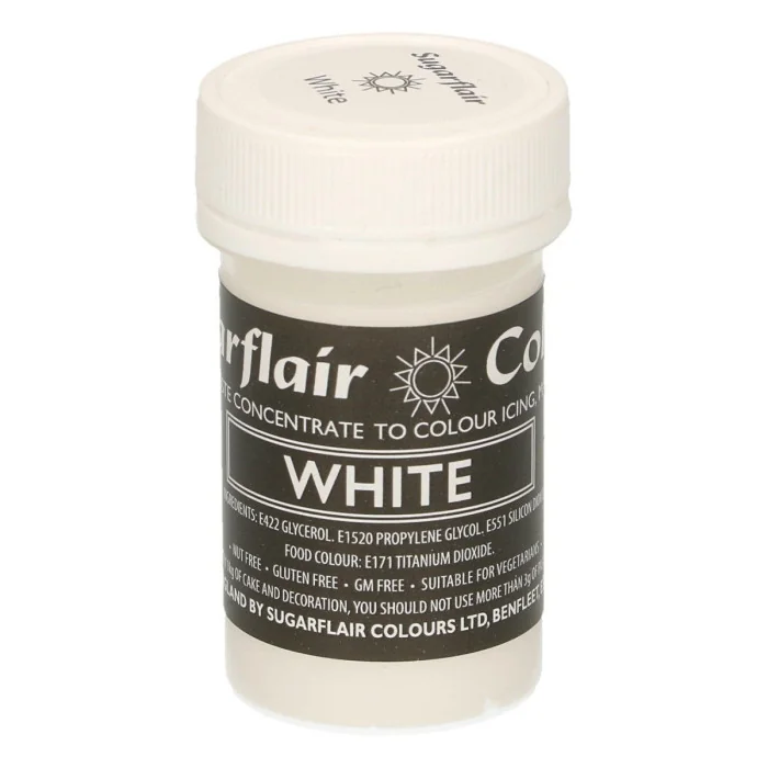 Colorante Bianco in pasta 25gr Sugarflair Colorante Alimentare per Dolci e Torte Cake Design SUGARFLAIR