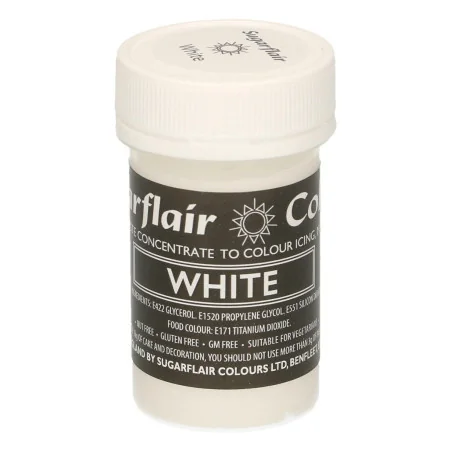 Colorante Bianco in pasta 25gr Sugarflair Colorante Alimentare per Dolci e Torte Cake Design SUGARFLAIR