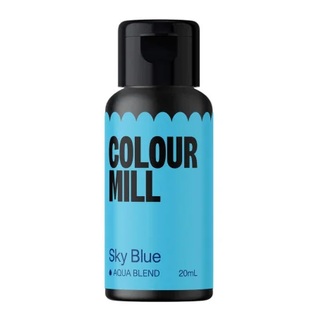Colorante Azzurro Base Acqua 20ML Sky Blue Aqua Blend Colorante Alimentare per Dolci e Torte Cake Design Colour Mill.