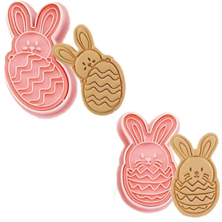 Set 2 stampi biscotti Coniglietto Pasquale (6CM)
