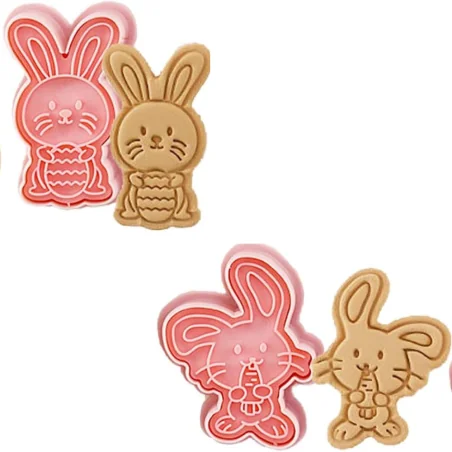 Set 2 stampi biscotti Coniglietto Pasqua (6CM)